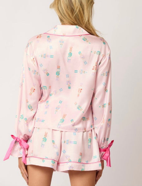 nutcracker satin pj set / baby pink