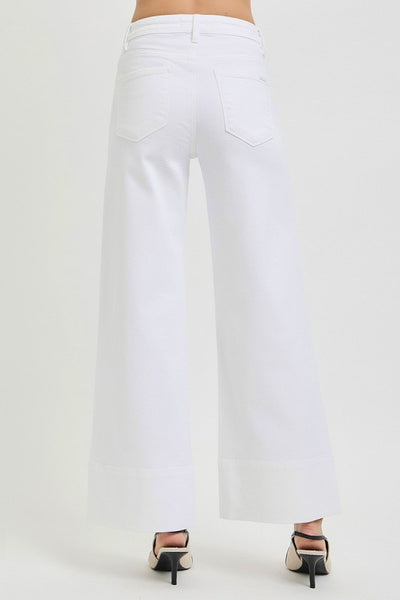 Risen tummy control ankle pant / white