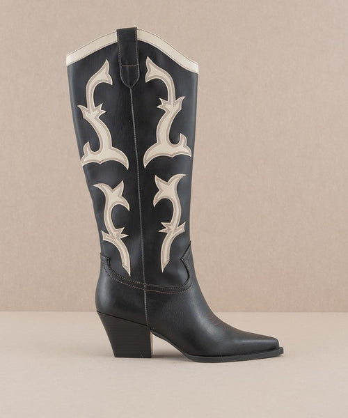 adriana western  boots // black & ivory