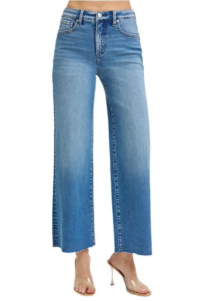 Kennady crop jean with tummy control / medium wash