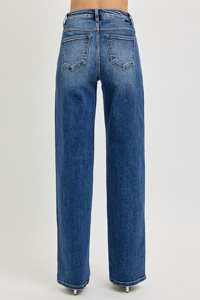 Risen tummy control high rise jean / dark wash