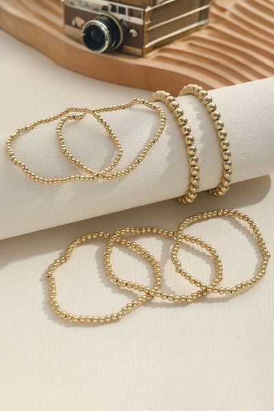 bead bracelet set / gold