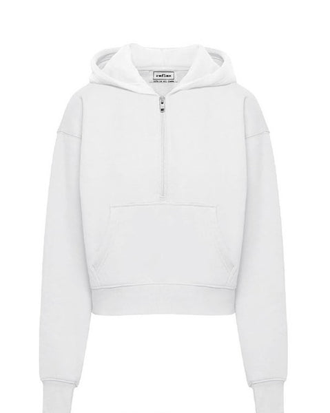 comfy 1/2 zip pullover // white