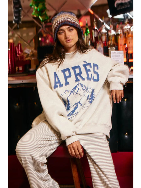 Apres Ski Reversible Mock Neck Sweatshirt / Ash Grey