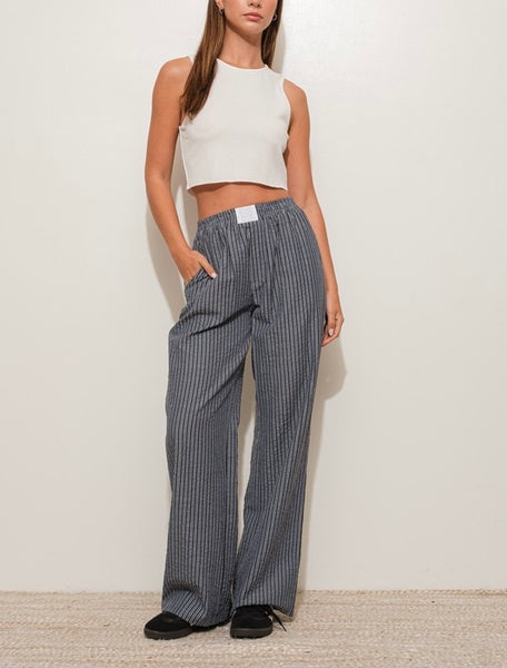 striped pajama pants // black & navy