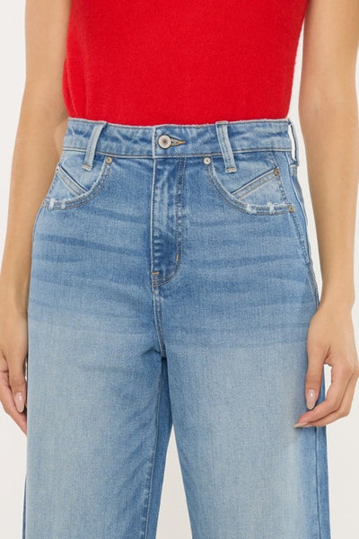 Anna high rise wide leg jean / medium wash
