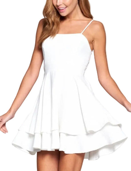 Evie tie back dress / white