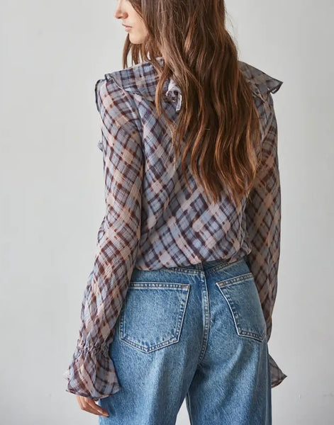 Faith Ruffle Top / Blue