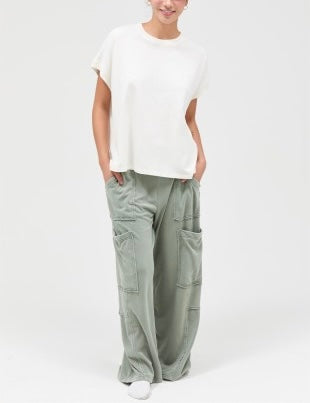 Zoie oversized mineral wash tee / off white
