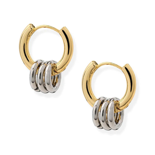 BRACHA Arlo Hoop Earrings / Silver & Gold Mix