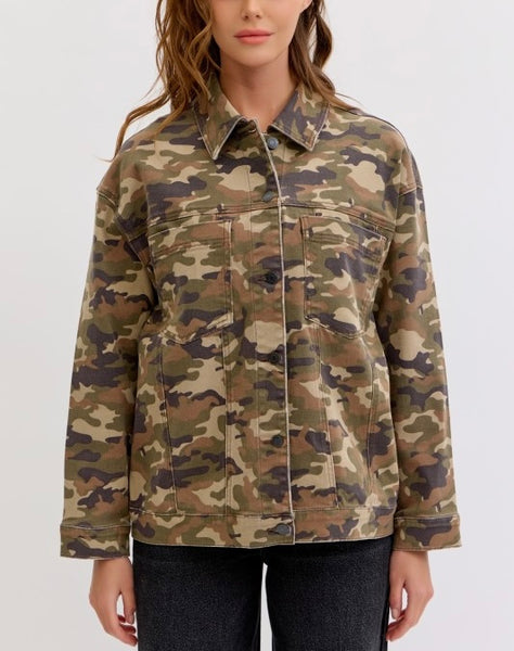 camo oversized denim jacket