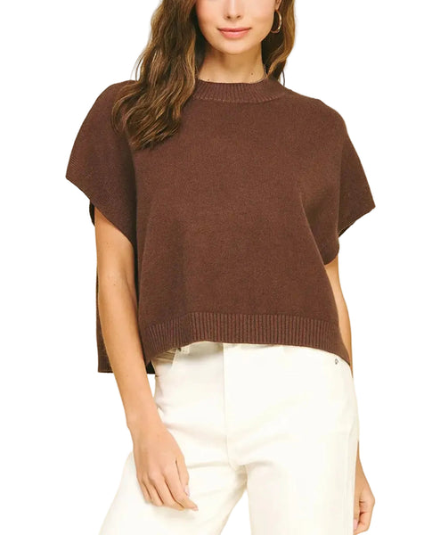 Darla Cap Sleeve Sweater / Espresso