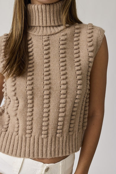 willow sleeveless turtleneck / taupe