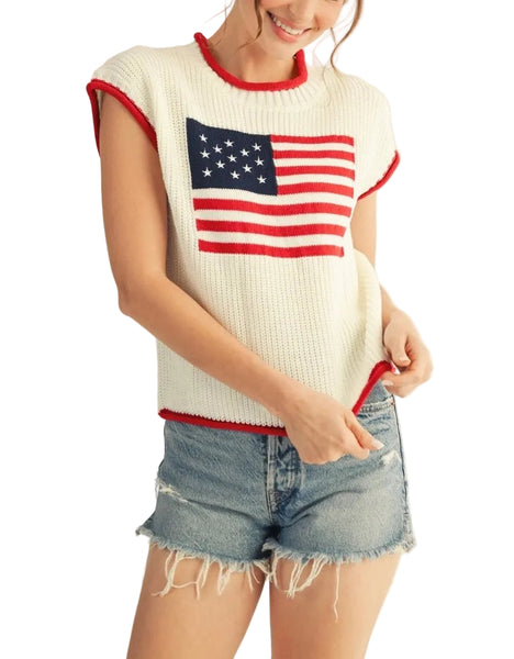 American Flag sweater / ivory