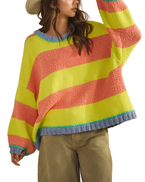 fun stripes sweater / lemon & orange zest