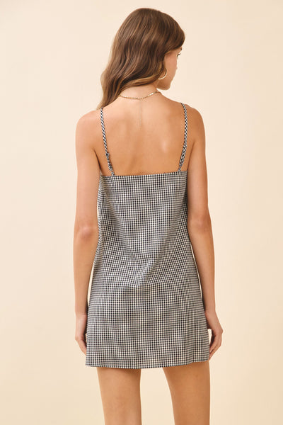 Tessa gingham dress / black