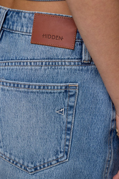Hidden vintage wash classic denim mini skirt