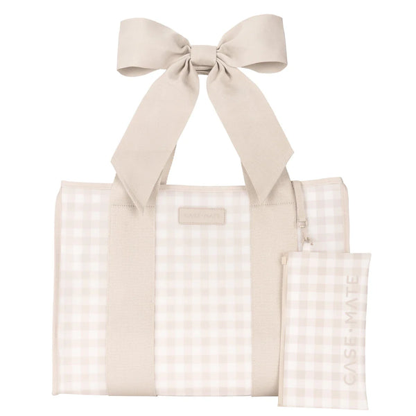 Case-Mate Jelly Tote Bag / Latte Gingham Bow