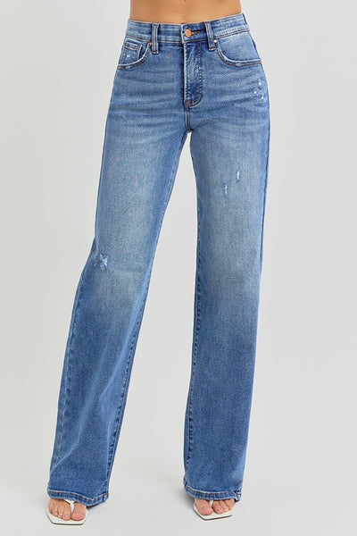 wide leg jean with tummy control