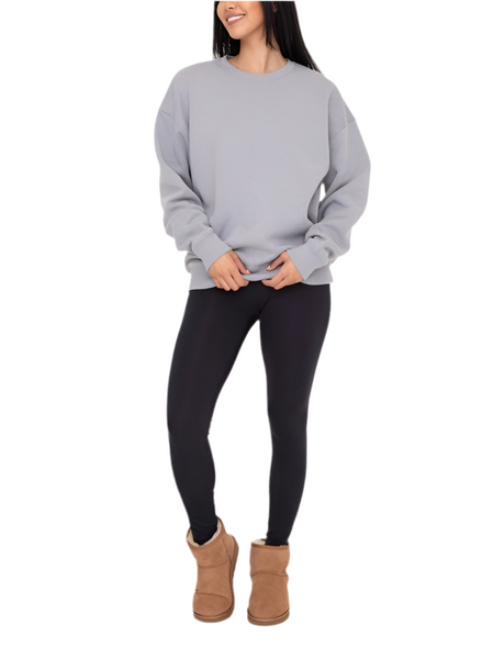 oversized fleece sweatshirt / heather grey