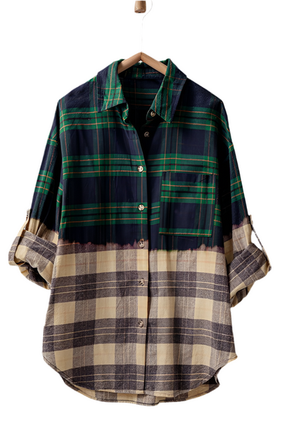 Ashton plaid flannel button up shirt