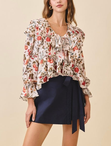 fall floral peplum top
