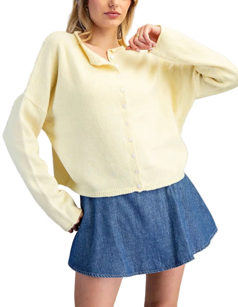 Maggie cardigan / butter yellow