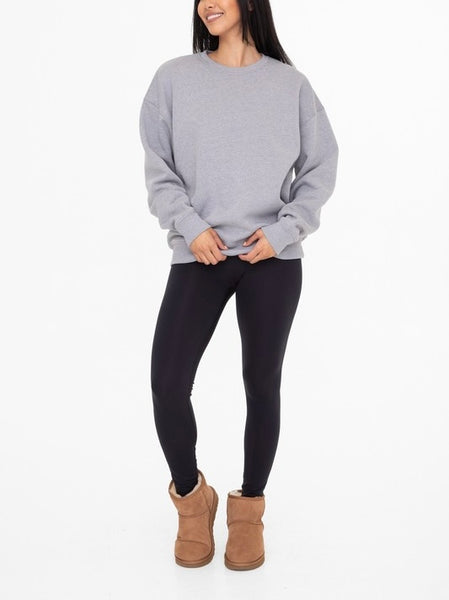 oversized fleece sweatshirt / heather grey