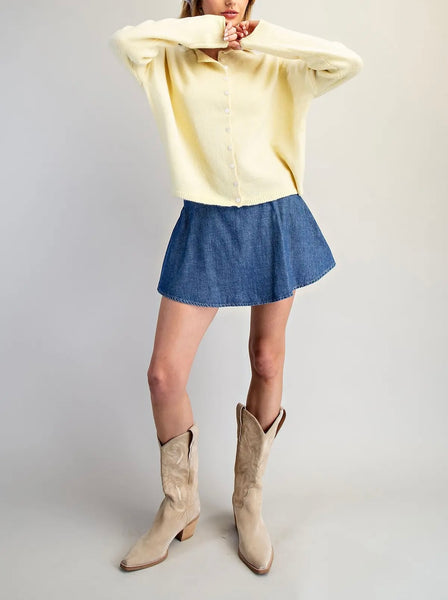 Maggie cardigan / butter yellow