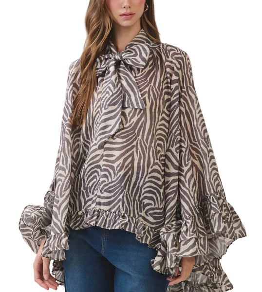 Zebra Flowy Top