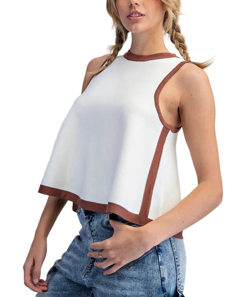 Kira sleeveless sweater top / cream
