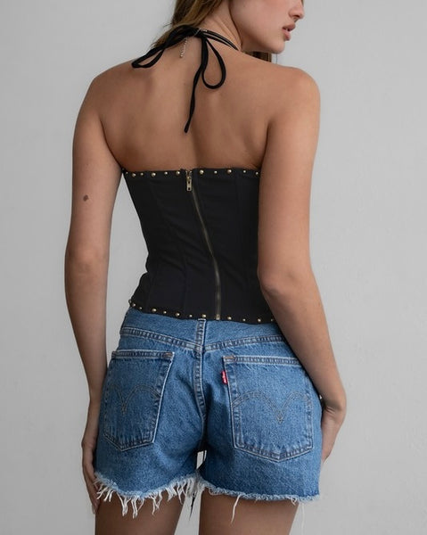 western corset top / black