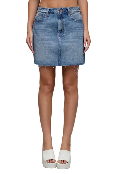 Hidden vintage wash classic denim mini skirt