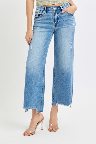 Blakely high rise crop jean / medium wash