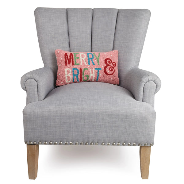 merry & bright hook pillow