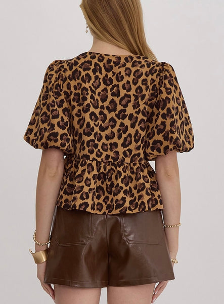 cheetah bow tie top