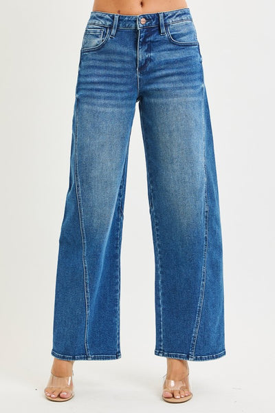 Risen slouchy barrel jean / dark wash