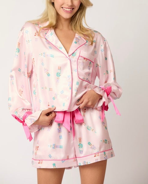 nutcracker satin pj set / baby pink