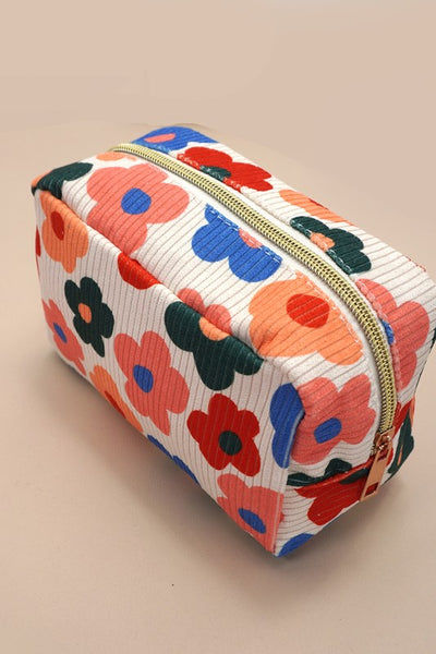 flower heart makeup bag