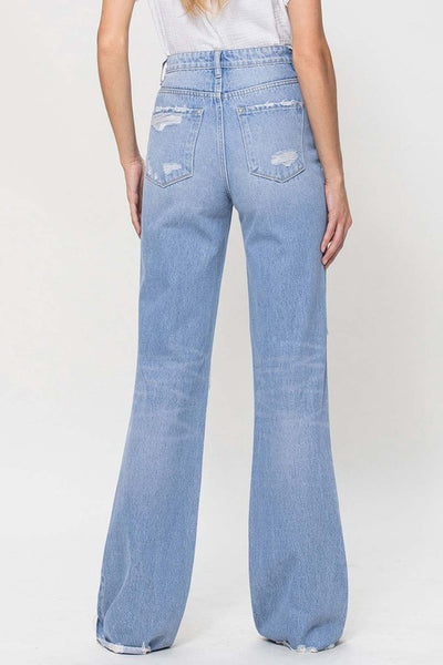 vintage high rise flared jean // light wash