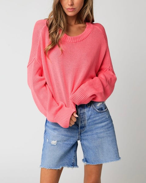 helen cropped sweater // pink