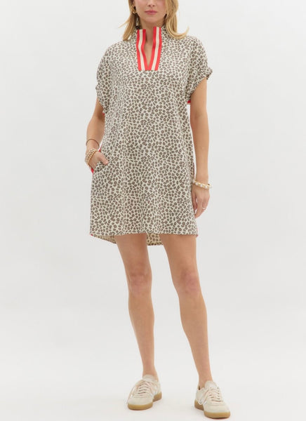 animal shift dress