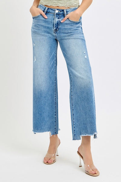 Blakely high rise crop jean / medium wash