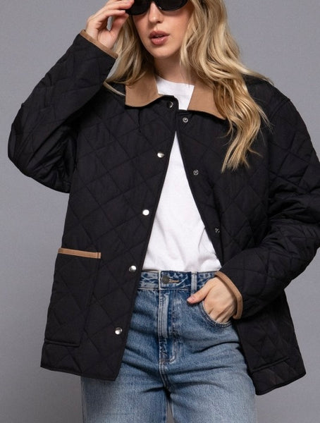 Katie quilted work jacket / black