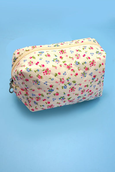 cosmetic zipper pouch / floral