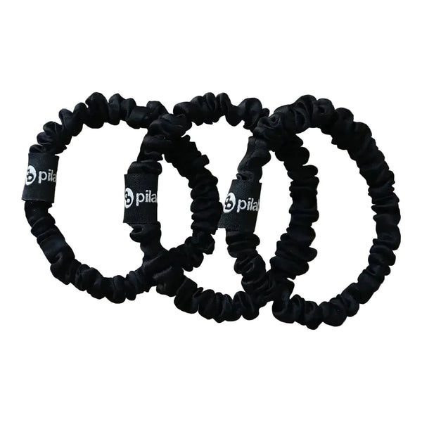 Pilabarre Silk Hair Ties 3 pack / Black