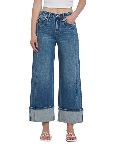 Lanie Cuffed Wide Leg Jean