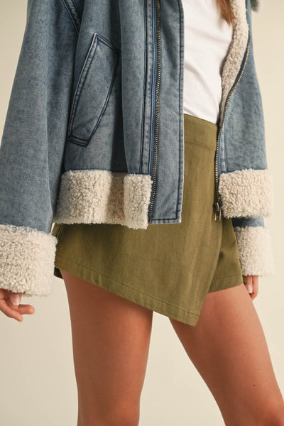 sherpa trim denim jacket