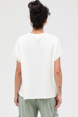Zoie oversized mineral wash tee / off white