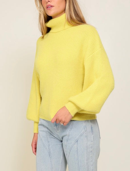 callie turtleneck sweater // lemon